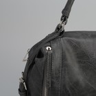 Сумка женская, отдел на молнии, наружный карман, длинный ремень, цвет серый - Фото 4