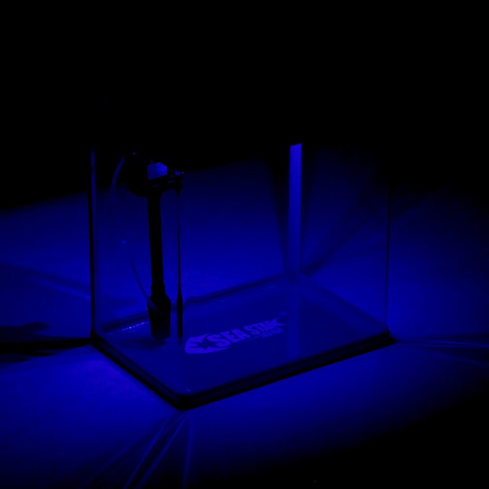 Аквариум SeaStar HX-390F в комплекте: LED-лампа 3х цветная, 7 режимов, фильтр, 30 л, голубой