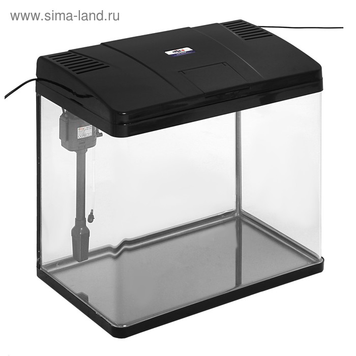 Аквариум SeaStar LS-500F в комплекте: LED-лампа двухцветная, фильтр, 56 л, черный - Фото 1