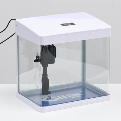 Аквариум SeaStar HX-318F, 18 л, в комплекте: LED-лампа 7 режимов, фильтр, белый