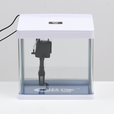 Аквариум SeaStar HX-318F, 18 л, в комплекте: LED-лампа 7 режимов, фильтр, белый