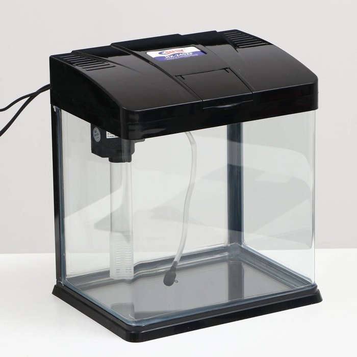 Аквариум SeaStar HX-240ZF в комплекте: LED-лампа двухцветная, фильтр 200 л/ч, 12 л, черный - Фото 1
