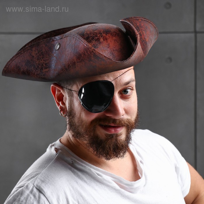 Карнавальная шляпа «Пират», 56-58 см, цвет коричневый - Фото 1