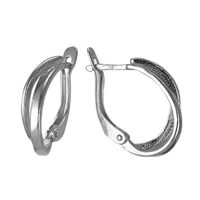 Серьги «Нити», посеребрение с оксидированием - Фото 1