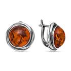 Серьги круг «Янтарь», посеребрение - Фото 1