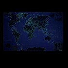 Карта мира 90x57,6 см, светящаяся в темноте (матовая ламинация, самоподзаряжающаяся на свету) - Фото 2