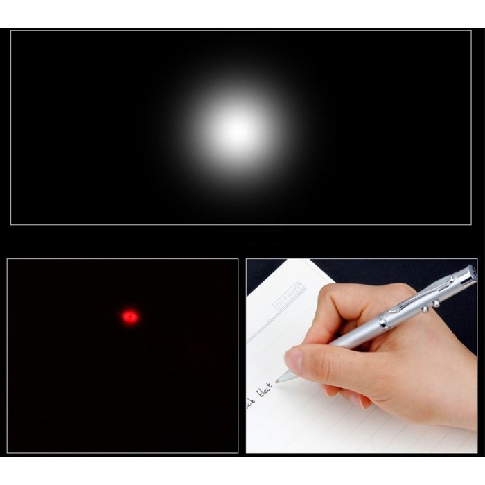 Ручка многофункциональная, лазерная указка со светодиодной подсветкой, 13.5 х 1 см - фото 1925742770