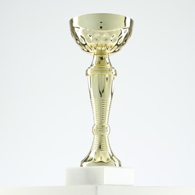 Кубок 150С, наградная фигура, золото, подставка камень, 17.3 см