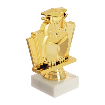 Кубок, наградная фигура на выпускной «Сова», золото, высота 13 см