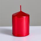 Свеча "Столбик", красный металлик, 5,5×8см - Фото 3