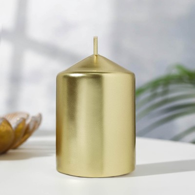 Свеча «Столбик», золотая, 5.5×8 см
