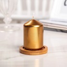 Свеча "Столбик", кофейно-золотая, 5,5×8см - фото 8680456