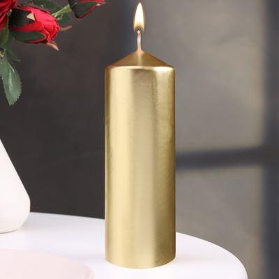 Свеча «Столбик», золотая, 5.5×15 см
