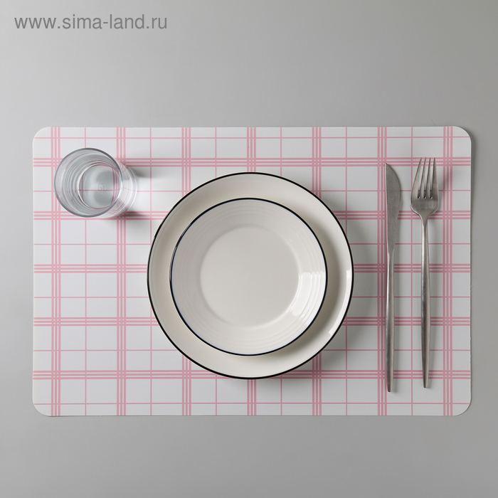 Салфетка сервировочная на стол «Окна», 42,5×29 см, цвет розовый - Фото 1