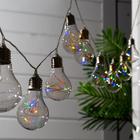 Гирлянда Uniel «Нить» 1.9 м с насадками «Лампочки», IP44, прозрачная нить, 10 лампочек, свечение мульти, 1 режим, солнечная батарея - Фото 1