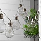 Гирлянда Uniel «Нить» 1.9 м с насадками «Лампочки», IP44, прозрачная нить, 10 лампочек, свечение мульти, 1 режим, солнечная батарея - Фото 2