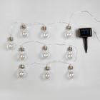 Гирлянда Uniel «Нить» 1.9 м с насадками «Лампочки», IP44, прозрачная нить, 10 лампочек, свечение мульти, 1 режим, солнечная батарея - Фото 4