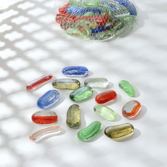 Декор стекло «Полосочки», 250 г, 57 шт., МИКС - Фото 1