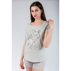 Комплект женский (футболка, шорты) 8892 цвет серый, р-р 44 - Фото 1