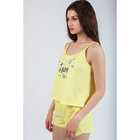 Комплект женский (майка, шорты) 8914 цвет жёлтый, р-р 42 - Фото 1