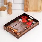 Поднос с ручками Дарим Красиво «Обед», 30×20×4.5 см, дерево, коричневый - Фото 2