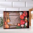 Поднос с ручками Дарим Красиво «Обед», 30×20×4.5 см, дерево, коричневый - Фото 3