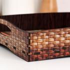 Поднос с ручками Дарим Красиво «Обед», 30×20×4.5 см, дерево, коричневый - Фото 4