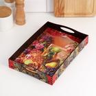 Поднос с ручками Дарим Красиво «Натюрморт», 30×20×4.5 см, дерево, разноцветный - Фото 2