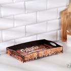 Поднос деревянный с ручками «Кофе», 30×20×4.5 см - Фото 1