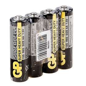 Батарейка солевая GP Supercell Super Heavy Duty, AA, R6-4S, 1.5В, спайка, 4 шт.