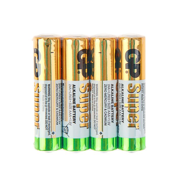 Батарейка алкалиновая GP Super, AAA, LR03-4S, 1.5В, спайка, 4 шт. - Фото 1