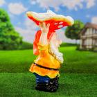 Садовая фигура-поилка "Гном с красным грибом" Хорошие сувениры из полистоуна, 48 см, большая - фото 9804515