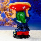 Садовая фигура-поилка "Гном с красным грибом" Хорошие сувениры из полистоуна, 48 см, большая - фото 9804519