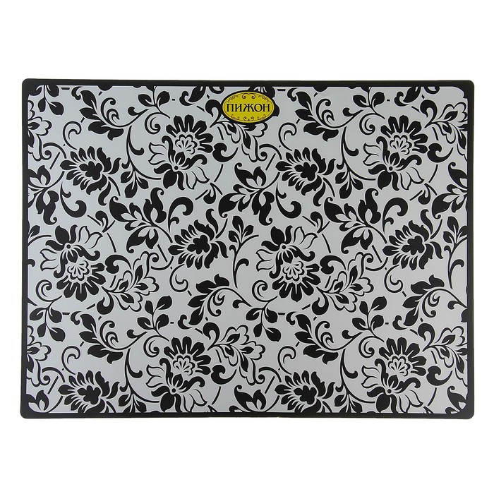 Коврик под миску "Черно-белый", 30 х 40 см - Фото 1
