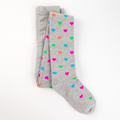 Колготки детские, цвет светло-серый меланж, р-р 104-110