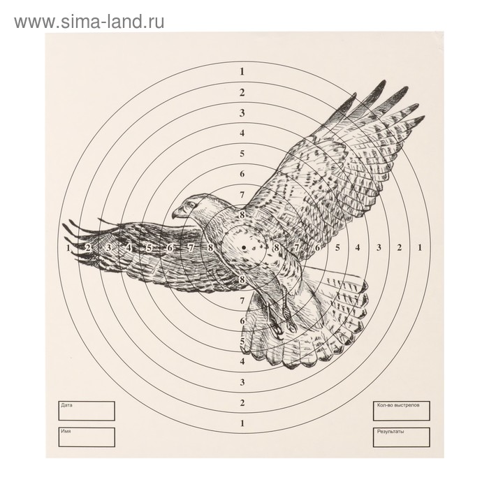 Мишень "Орёл" для стрельбы из пневматического  оружия, 14 х14 см, дистанция 10 метров - Фото 1
