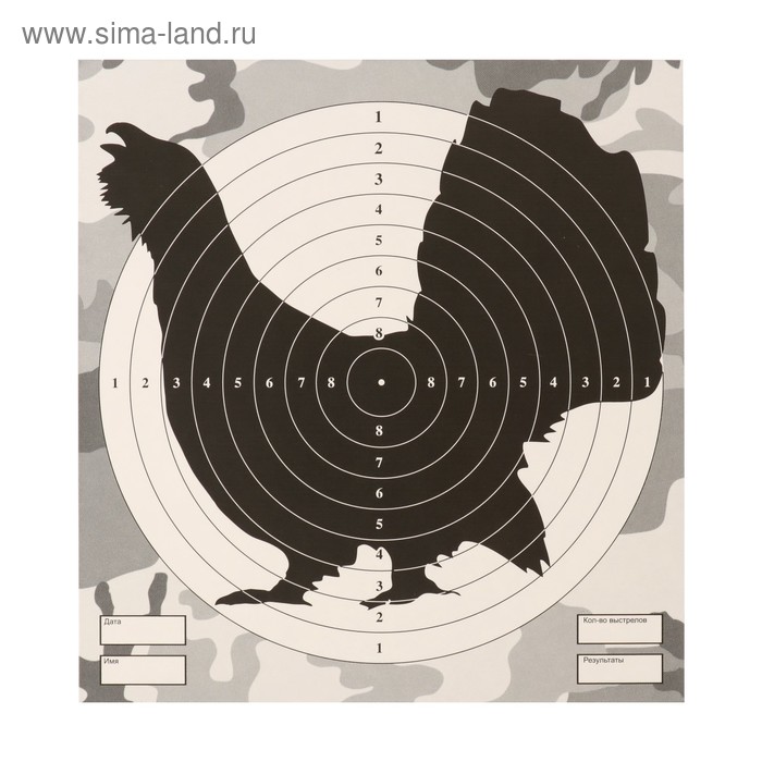 Мишень "Глухарь" для стрельбы из пневматического  оружия,14 х14 см,дистанция 10 метров - Фото 1