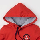 Толстовка с капюшоном для мальчика "Морская", красная, р-р 34 (122-128 см) 7-8 л 100 % хл - Фото 4