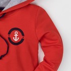 Толстовка с капюшоном для мальчика "Морская", красная, р-р 34 (122-128 см) 7-8 л 100 % хл - Фото 5