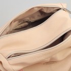 Сумка женская, 2 отдела на молнии, 2 наружных кармана, цвет бежевый/розовый - Фото 5