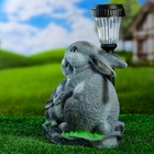 Садовая фигура - фонарь из полистоуна «Зайцы у фонаря», 28×18×34 см - Фото 6