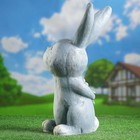 Садовая фигура "Заяц с цветком" 22х45см серый - Фото 3