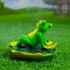 Садовая фигура из полистоуна «Лягушка загорает», 13.5×12.5×9.5 см - Фото 3