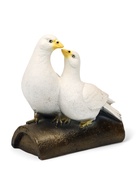 Садовая фигура из полистоуна «Голуби Пара на трубе», 25×14×22 см - Фото 5