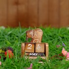 Деревянный календарь с кубиками "Слон" 12х6х3,5 см - Фото 1