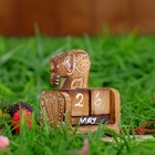 Деревянный календарь с кубиками "Слон" 12х6х3,5 см - Фото 2