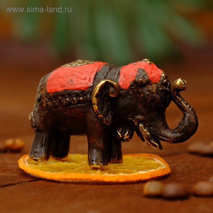 Сувенир бронза "Красный слоник" 6,5х3,5х4 см - Фото 1