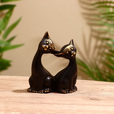 Сувенир «Сладкая парочка кошек», 7.5×3.5×9 см, бронза