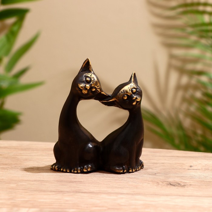 Сувенир бронза "Сладкая парочка кошек" 7,5х3,5х9 см - Фото 1