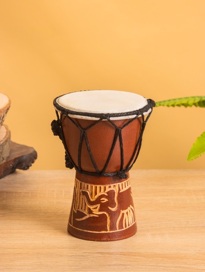 Сувенирный музыкальный инструмент барабан джембе «Классика», 12×9×9 см